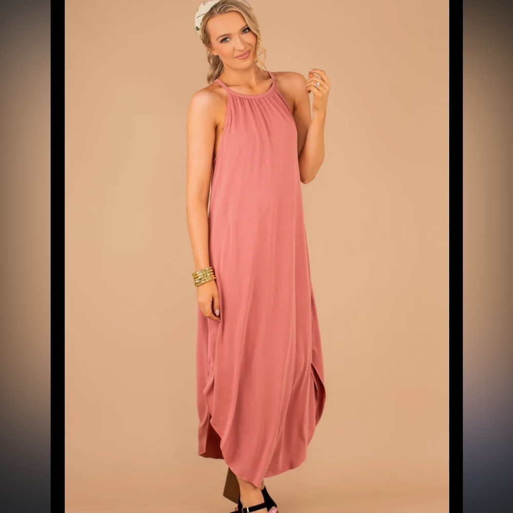 Elegant Blush Maxi Dress NWT